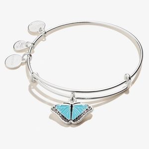 Alex and Ani Blue Butterfly Morpho Charm Bracelet